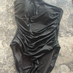 J crew nwot! Size 14 Black Ruched One-Piece Swimsuit